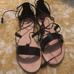 Black lace up sandals white label the white co London England